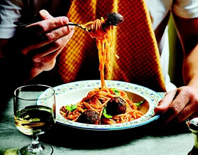 Vegan Aubergine 'Meatballs' on spaghetti