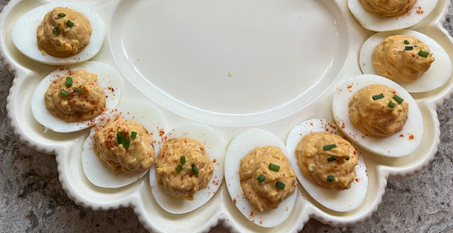 Food Lust People Love: Filled with salty minced anchovies, lemon zest, mayo and Dijon mustard, these tasty anchovy deviled eggs will disappear quickly from your party table.