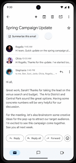 Insert responses from Gemini directly into email drafts in the Gmail app