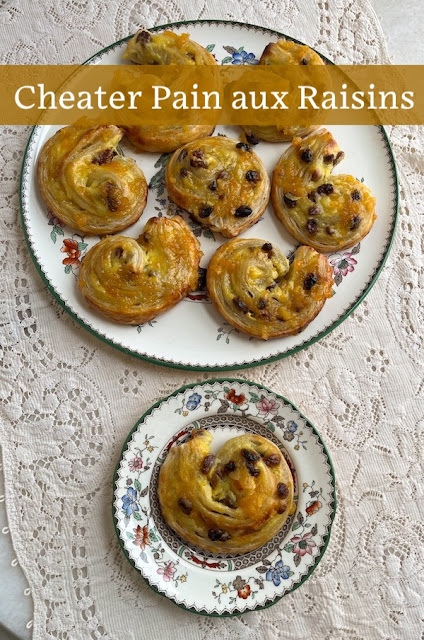 Food Lust People Love: Use ready-made puff pastry instead of the traditional laminated yeast dough to make these cheater pain aux raisins. They are more-ish and delicious!