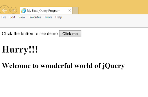 My First jQuery Program Example