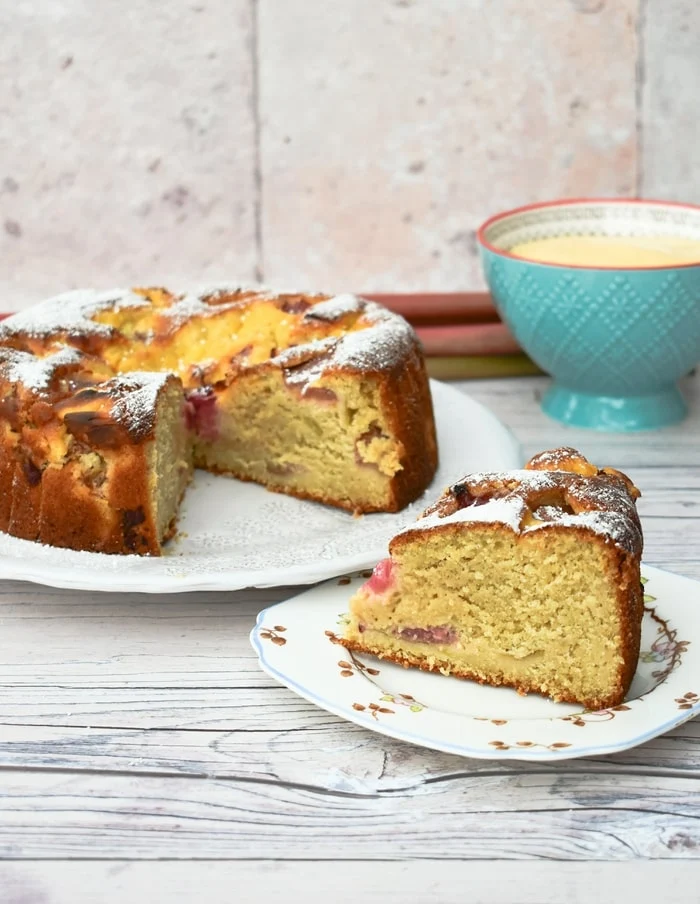 Oat Flour Rhubarb and Custard Cake Oat Flour Rhubarb and Custard Cake